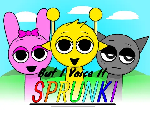 Sprunki game with voice integration features and microphone icon
