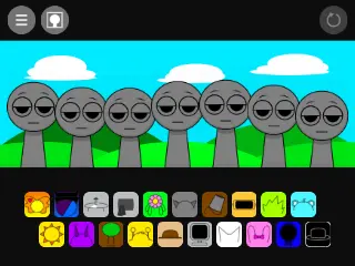 Sprunki But IB Remastered Mini Update game interface with characters