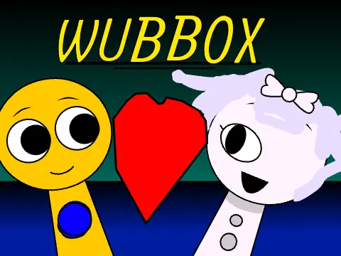Sprunki characters playing music with Wubbox in fun musical game