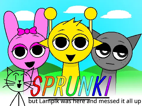 Fun logo for Sprunki But Lampik Was Here fan modification