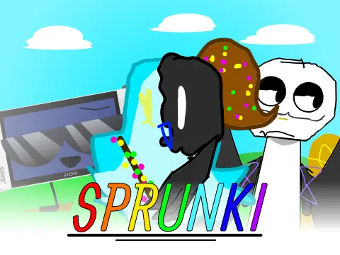 Sprunki Laui Flavored Remix Chain game logo with musical chain elements