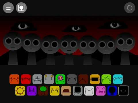 Logo for Sprunki But Memes Huge WIP, a meme-themed mod featuring various Sprunki characters