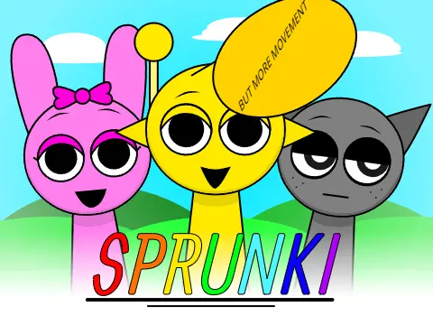 Sprunki But More Movement Game Logo - Disturbing Content