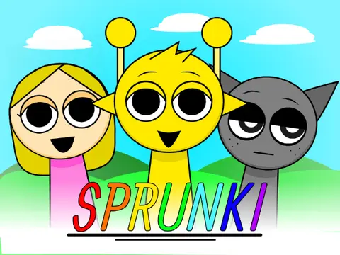 Sprunki But My Characters game showing custom character creation interface