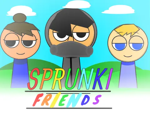 Sprunki game featuring personalized characters based on your friends creating music together
