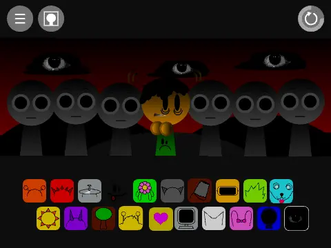 Sprunki But My Friends game logo featuring group of character friends