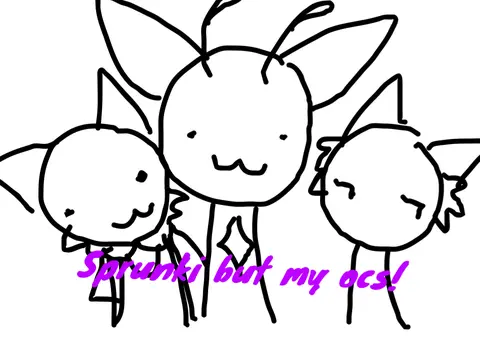 Logo for the Sprunki but my OCs No Horror mod featuring custom, non-horror characters