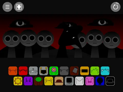Logo for Sprunki But New Black game with dark theme