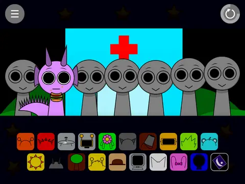 Sprunki Night Time Redrawn Hospital Version dark characters and hospital environment
