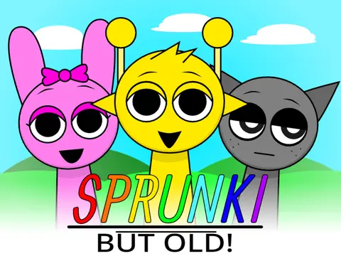 Sprunki But Old Game Logo - Retro Style