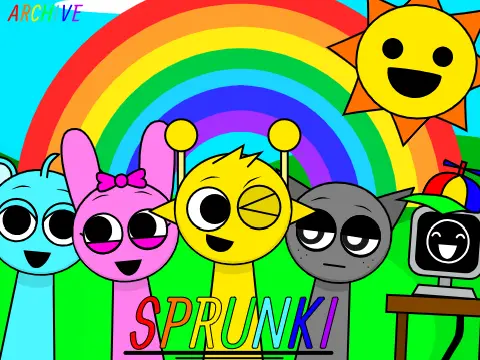 Sprunki But Slightly Changes D and with secrets inside the project V2 logo and cover