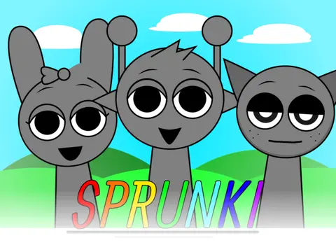Sprunki But Some Are Gray game cover featuring gray character variants