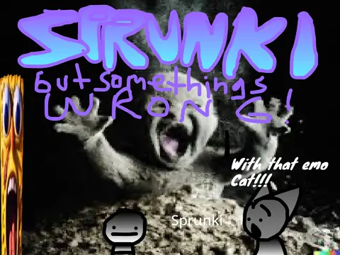 Logo for the joke mod Sprunki But Something's Wrong featuring weird SpongeBob retextures