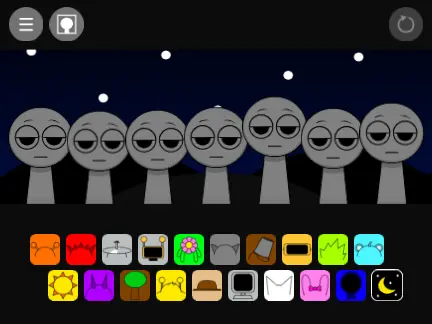 Sprunki But There Night characters under moonlight
