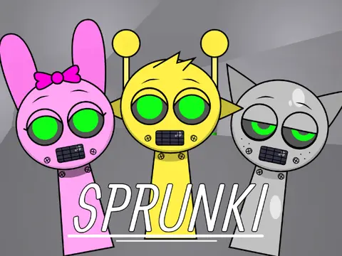 Sprunki But They Are Robots game featuring mechanical versions of characters in futuristic setting