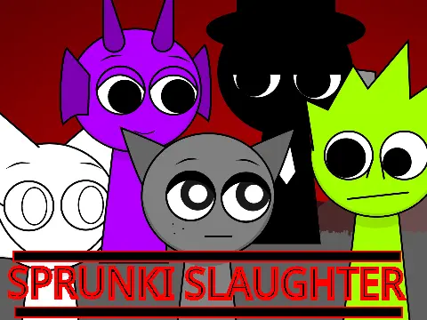 Sprunki characters singing Starman Slaughter in animated game