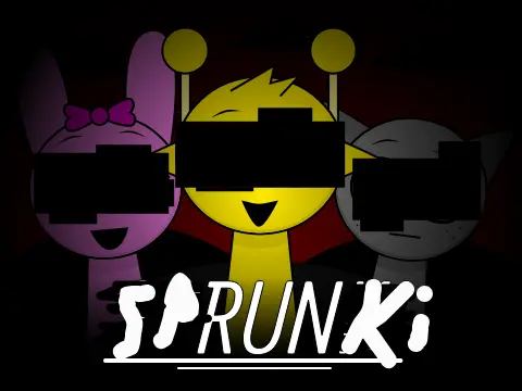 Logo for Sprunki But V8, a fun and silly experimental version of a Sprunki mod