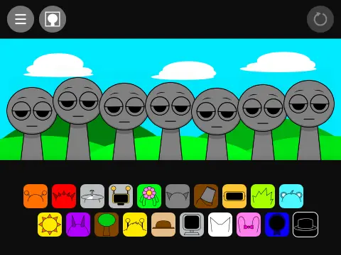 Sprunki But Zombiefied game showing zombie characters and horror-themed music creation interface