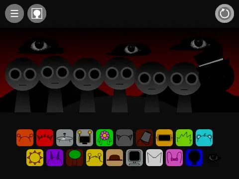 Colorful Sprunki characters in rainbow cartoon style