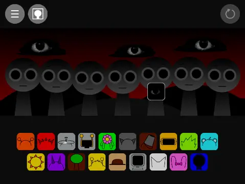 Colorful cartoon Sprunki characters in rainbow remix style