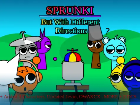 Sprunki Characters But With Different Directions Game Logo