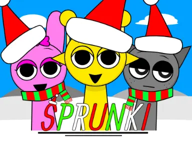 Sprunki Christmas Edition Official Logo - Festive Holiday Characters