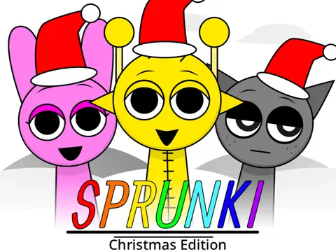 Sprunki Christmas Edition V3 holiday music mixing game with festive characters