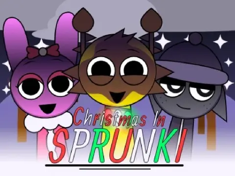 Sprunki Christmas V2 Game Cover - Festive Holiday Edition