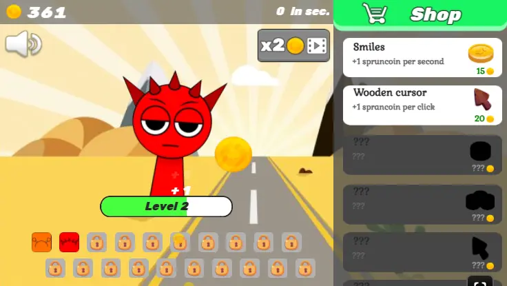 Sprunki Clicker Gameplay Screenshot Showing New Features