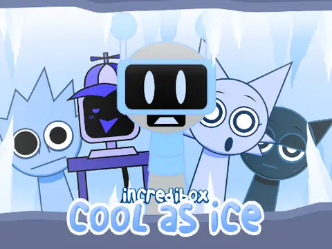 Sprunki Cold As Ice Remix showing icy characters and winter music interface