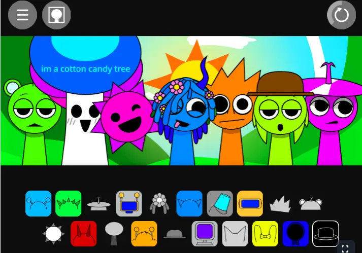 Sprunki Colors Gameplay Screenshot - Coloring Interface