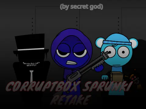 Official logo for Sprunki Corruptbox Retake V2 game featuring modded characters