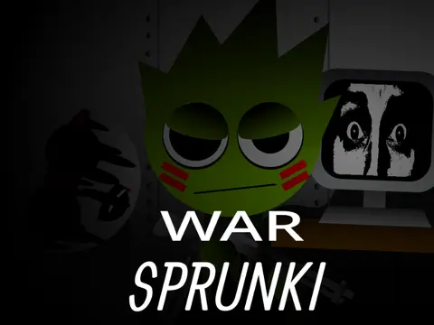 Sprunki Corruptbox War game logo featuring dark corrupted Sprunki characters