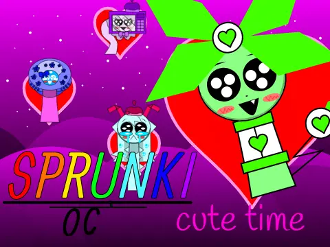 Sprunki Cute Time With OC Game Logo - Create Your Own Sprunki Character
