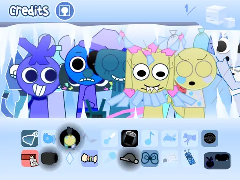 Official logo for Sprunki Dandy's World Cold as Ice game featuring frosty Sprunki characters