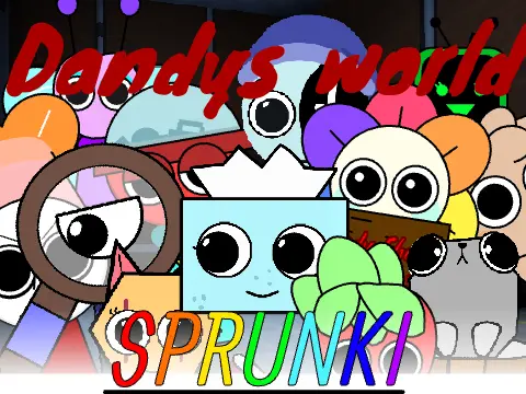 Official logo for Sprunki Dandys World Not Mine game