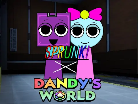 Official cover art for Sprunki Dandy's World V2 game featuring iconic Sprunki characters