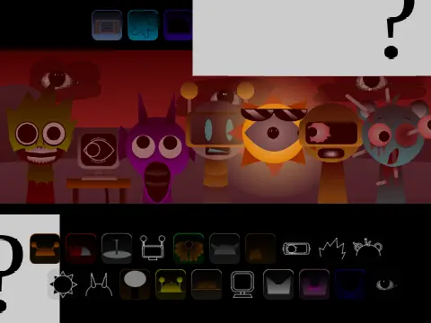 Sprunki scrunkly edition game logo featuring cute and charming character designs