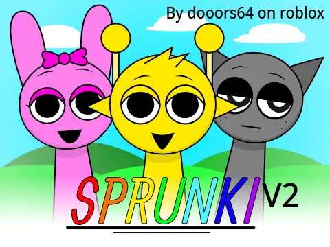 Sprunki Deluxe Edition V2 game logo featuring enhanced characters