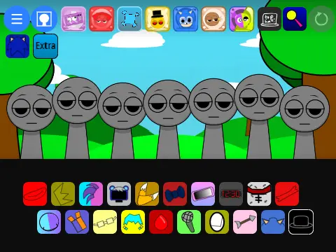 Sprunki Deluxe game logo featuring custom character designs