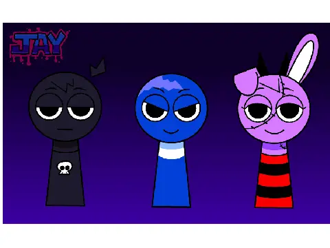 Gallery image showcasing a variety of Sprunki character designs and fan art