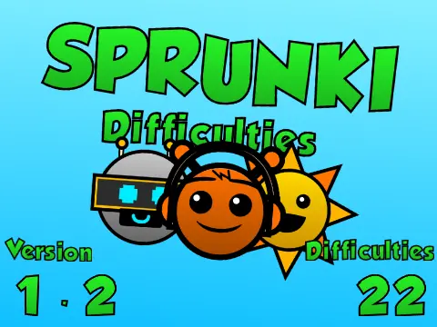 Sprunki Difficulties Version 1.2 Remix Logo - Horror Mod Game Cover Art
