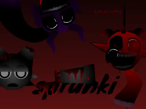 Sprunki Durple Phase 3 Official Cover Art - Dark Horror Theme
