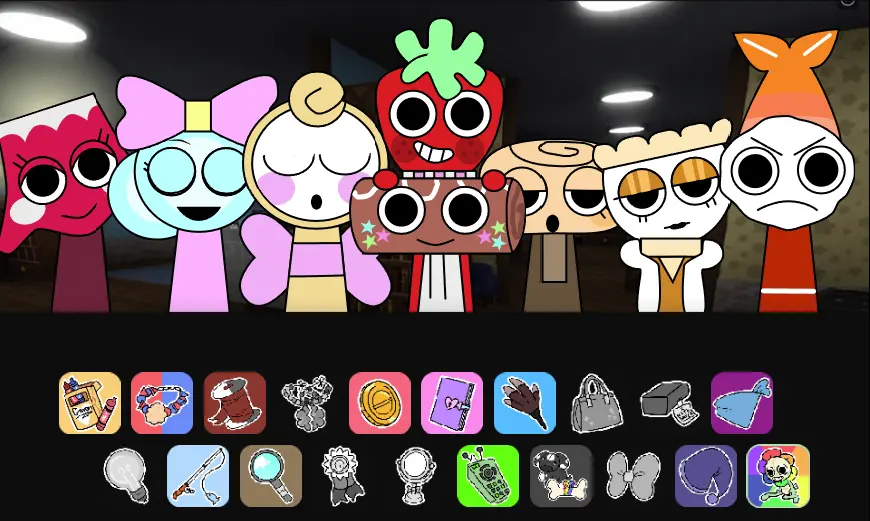 Sprunki Eddsworld Mod Gameplay Preview Gameplay screenshot of Sprunki Eddsworld Mod showing character selection