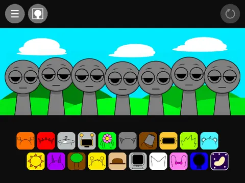 Super cute Sprunki characters in pastel colors making sweet music