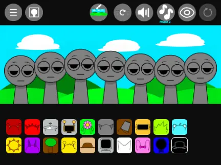 Sprunki Fan Made Game Logo featuring custom characters