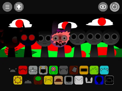 Sprunki Fans Game Logo - Colorful Characters and Interactive Elements