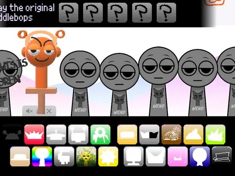 Sprunki Fiddlebops Edition Game Logo - Colorful musical characters