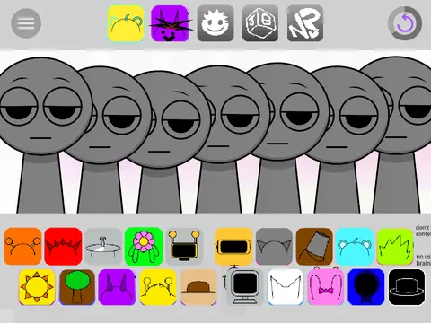 Sprunki Fiddlebops Game Logo - Colorful characters mixing music