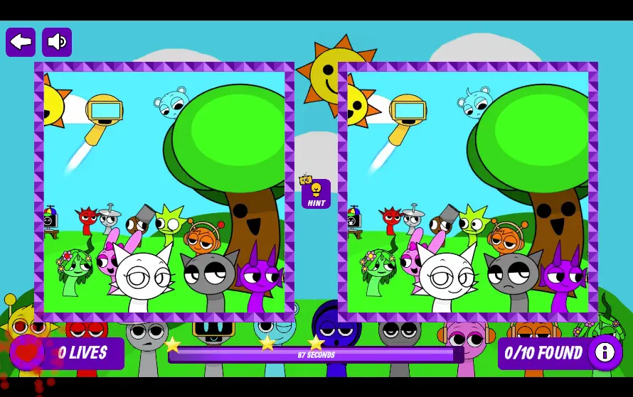 Sprunki Find The Differences Gameplay - How Many Can You Find? Sprunki Find The Differences Gameplay Screenshot - Spot Hidden Changes Between Images